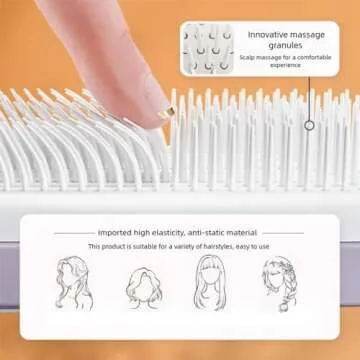 Self Cleaning Hair Brush with Easy Clean Features for All Hair Types
