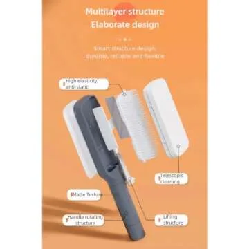 Self Cleaning Hair Brush with Easy Clean Features for All Hair Types