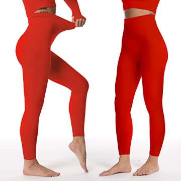 Women Scrunch Butt Lifting Leggings Seamless High Waisted Workout Yoga Pants Gym Booty Tights (Scrunch Butt Red, Large)