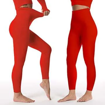 Women Scrunch Butt Lifting Leggings Seamless High Waisted Workout Yoga Pants Gym Booty Tights (Scrunch Butt Red, Large)