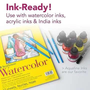 Strathmore 300 Series Watercolor Paper Pad, Tape Bound, 18x24 inches, 12 Sheets (140lb/300g) - Artist Paper for Adults and Students - Watercolors, Mixed Media, Markers and Art Journaling