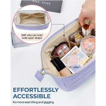 BAGSMART Makeup Bag - Stylish & Spacious Travel Organizer