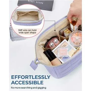 BAGSMART Makeup Bag - Stylish & Spacious Travel Organizer