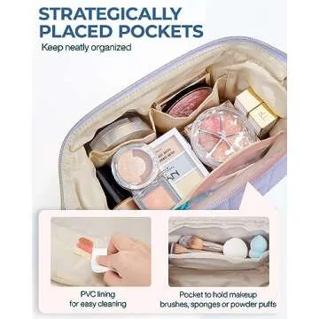 BAGSMART Makeup Bag - Stylish & Spacious Travel Organizer