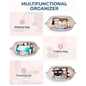 BAGSMART Makeup Bag - Stylish & Spacious Travel Organizer