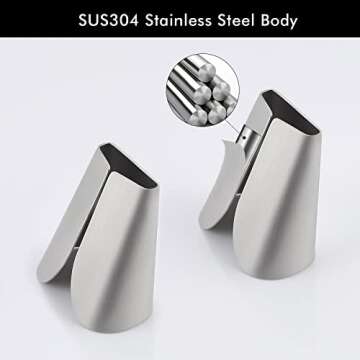 KES Kitchen Towel Hooks Self Adhesive Dish Towel Holder Hand Towel Hook Hanger Rustproof Stainless Steel Brushed Finish 2 Pack, AH7201-2-P2