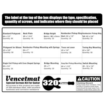 Guitar Screws Kit - Stainless Steel for Fender & Gibson