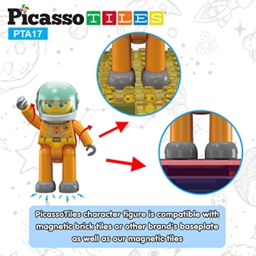 Picasso Toys 4 Piece Astronaut Magnetic Action Figures