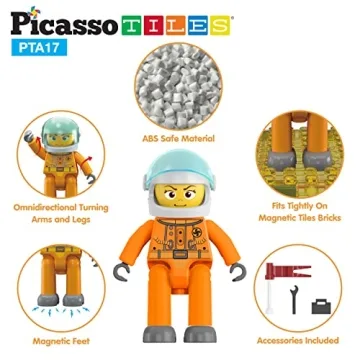 Picasso Toys 4 Piece Astronaut Magnetic Action Figures
