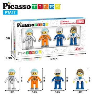 Picasso Toys 4 Piece Astronaut Magnetic Action Figures