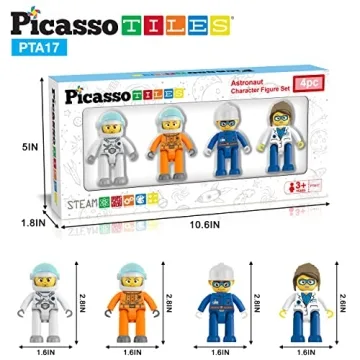 Picasso Toys 4 Piece Astronaut Magnetic Action Figures