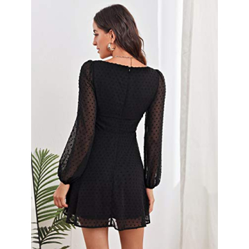 WDIRARA Women's Polka Dots Chiffon Dress for All Occasions