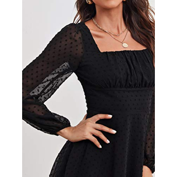 WDIRARA Women's Polka Dots Chiffon Dress for All Occasions