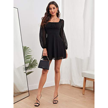 WDIRARA Women's Polka Dots Chiffon Dress for All Occasions