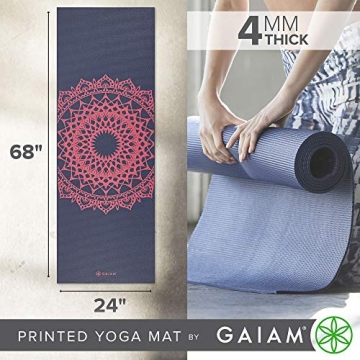 Gaiam Non-Slip Yoga Mat Free Yoga Class Lightweight