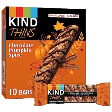 KIND THINS Chocolate Pumpkin Spice with Almonds & Peanuts, Gluten Free, 100 Calorie, Healthy Snacks ...