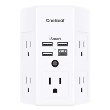 Surge Protector with 5 Outlets & 4 USB Ports