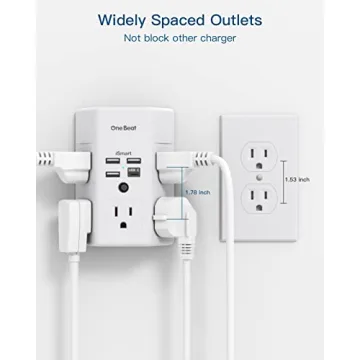 Surge Protector with 5 Outlets & 4 USB Ports