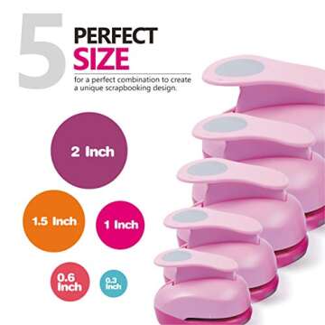BearBoss 5 Pcs Craft Hole Punch, Handmade Scrapbook Paper Puncher, Different Size of Scrapbooking Pu...