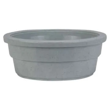 Van Ness Pets Crock Style Heavyweight Medium Bowl, 20 Ounce Food And Water Dish For Cats And Dogs, Greystone