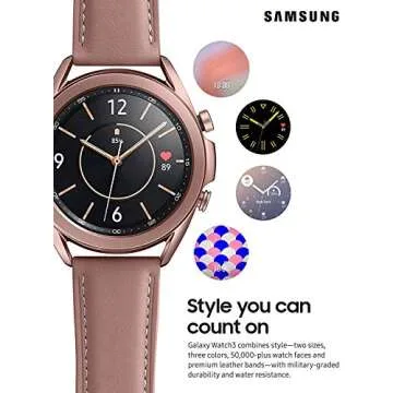 SAMSUNG Galaxy Watch 3 (41mm, GPS, Bluetooth) Smart Watch with Advanced Health Monitoring, Fitness T...