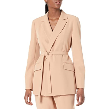 Stylish Ren Wrap Front Belted Blazer for Women by The Drop