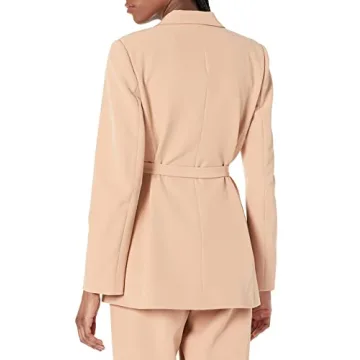 Stylish Ren Wrap Front Belted Blazer for Women by The Drop