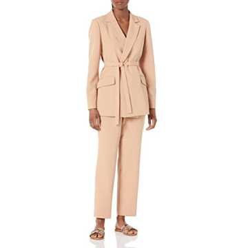 Stylish Ren Wrap Front Belted Blazer for Women by The Drop