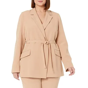 Stylish Ren Wrap Front Belted Blazer for Women by The Drop