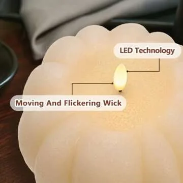 MOREDOTS Fall Decorations for Home - Flickering Flameless Wax Pumpkin LED Candle with Timer Remote Control - Thanksgiving Gifts - Autumn Farmhouse Rustic Harvest Decor for Tiered Tray Table Indoor