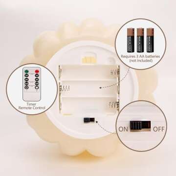 MOREDOTS Fall Decorations for Home - Flickering Flameless Wax Pumpkin LED Candle with Timer Remote Control - Thanksgiving Gifts - Autumn Farmhouse Rustic Harvest Decor for Tiered Tray Table Indoor