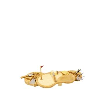 TOSCANA - a Picnic Time brand Sand Trap Cheese Board and Tool Set, Charcuterie Board Set, Wood Cutting Board with Cheese Knives, (Bamboo), Brown