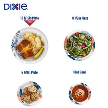 Dixie Large Paper Plates - 10 Inch, 204 Count, Strong & Microwave-Safe