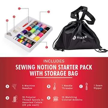 Portable SINGER Stitch Quick+ Mending Machine with Accessories