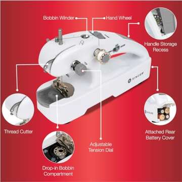 SINGER Stitch Quick + Portable Cordless Mending Machine Bundles (Two Thread Sitch Quick + & Bundle)