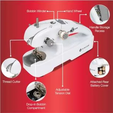 Portable SINGER Stitch Quick+ Mending Machine with Accessories