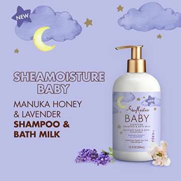 SheaMoisture Baby Shampoo & Bath Milk 13 oz for Gentle Care