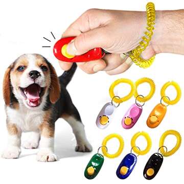SunGrow 7-Pack Dog Clicker for Training with Wrist Bands, 2 Inches Multicolor, Pet Cat Dog Training ...