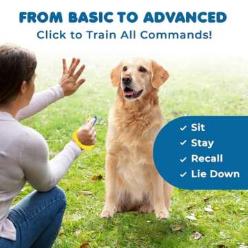 SunGrow 7-Pack Dog Clicker for Training with Wrist Bands, 2 Inches Multicolor, Pet Cat Dog Training Clickers & Behavior Aids, Convenient and Effective Clicker Training Tools for Puppy or Cat