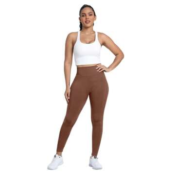 ATHVOTAR 3 Pack Butt Lifting Workout Leggings Women High Waist Seamless Scrunch Butt Booty Gym Leggings Black/Gray/1 Brown L