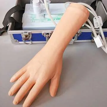 ZLF Venipuncture Practice Arm Model - Static Vein Injection IV Model - Designed by Medical Professionals for Students to Practice Perfect IV, Phlebotomy, Venipuncture Related Skills,Flesh