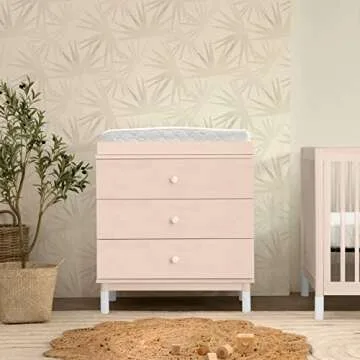 Babyletto Gelato 3-Drawer Changer Dresser with Removable Changing Tray in Washed Natural and White, Greenguard Gold Certified