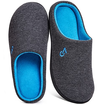 Men's Two-Tone Memory Foam House Slippers - Durable Indoor/Outdoor Wear