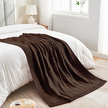 CozeCube Knit Throw Blanket for Couch and Bed