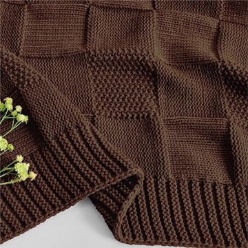 CozeCube Knit Throw Blanket for Couch and Bed