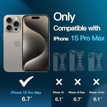 JETech iPhone 15 Pro Max Screen Protector 3-Pack