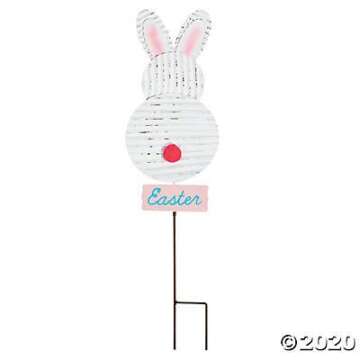 Charming Metal Bunny Yard Stake for Spring Decor