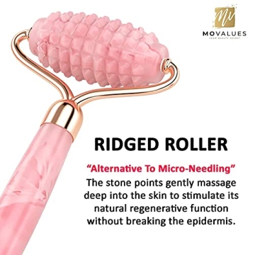 Rose Quartz Roller & Gua Sha Set for Youthful Skin