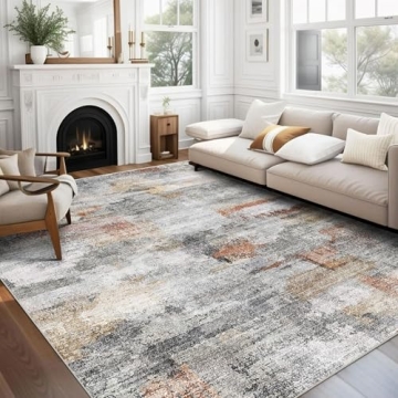 vivorug Washable Rug, Ultra Soft Area Rug 6x9, Non Slip Abstract Rug Foldable, Stain Resistant Rugs ...