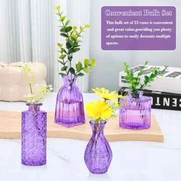 Elegant Glass Bud Vase Set of 15 for Floral Arrangements